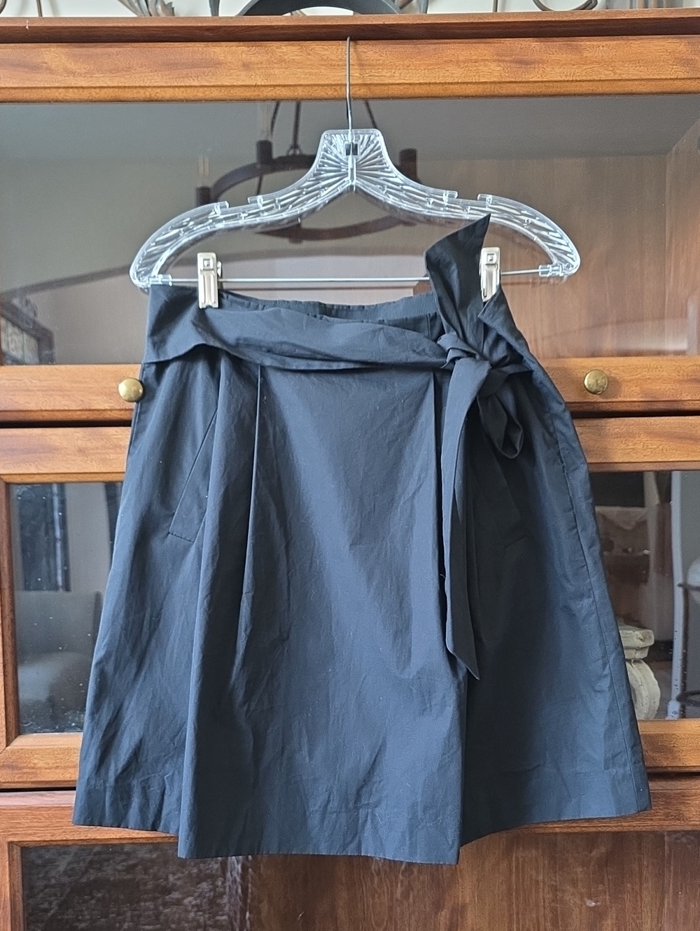 Vtg Whimsigoth Preppy J. Crew Princess Pleat Front Slit Pocket Black Skirt 6